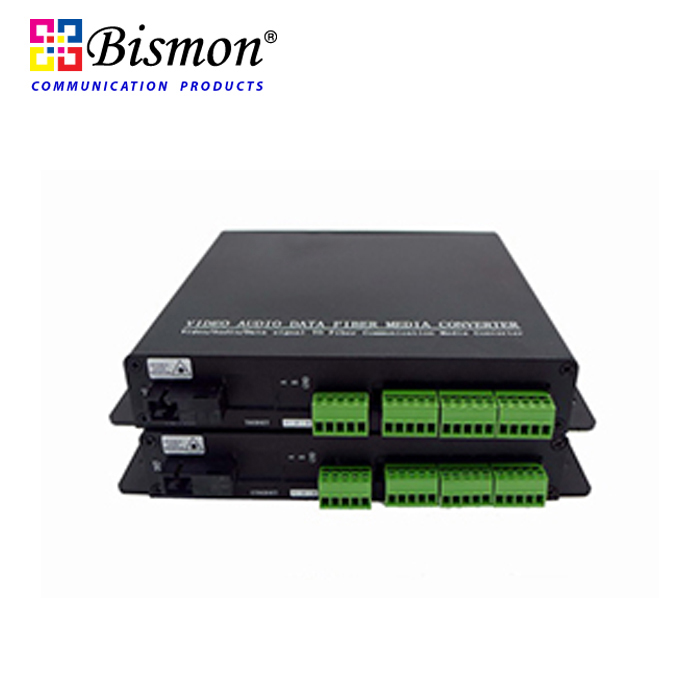 8 CH Audio balanced Converter Single fiber 20KM(SM), SC Connector